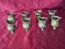  Lot 8 bobèches L XV,bronze Dore ,Gros  lustre bougeoir candélabre 