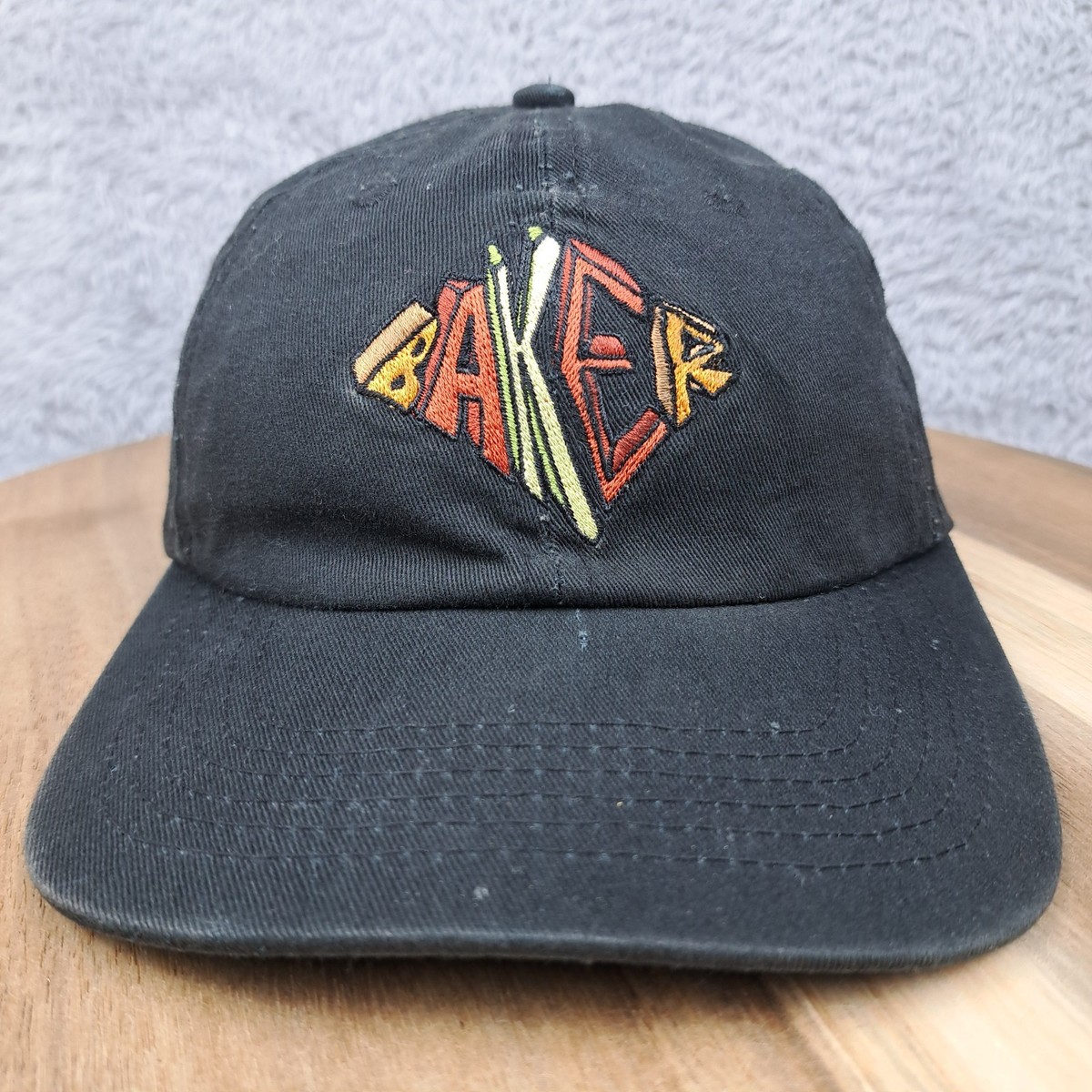 Vintage Baker Skateboards Hat Cap Snap Back Black Logo Streetwear