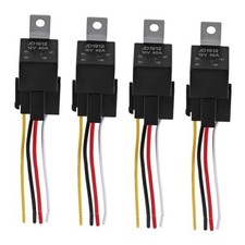 4Pack JD1912 Car Relay Harness 12V 40A 4 Pin SPST 12AWG Harness 4pin-5pcs