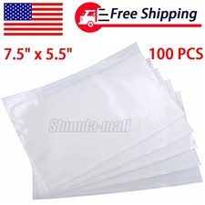 100x Clear Packing Invoice List Pouches 7.5x5.5 Shipping Label Envelope Adhesive