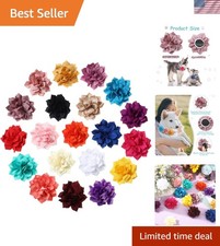 20 Vibrant Dog Collar Flowers - Soft Chiffon Charms for Stylish Pets