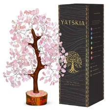 Rose Quartz Tree, Rose Quarts Crystal, Stone Crystal Money Tree - Feng Shui D...
