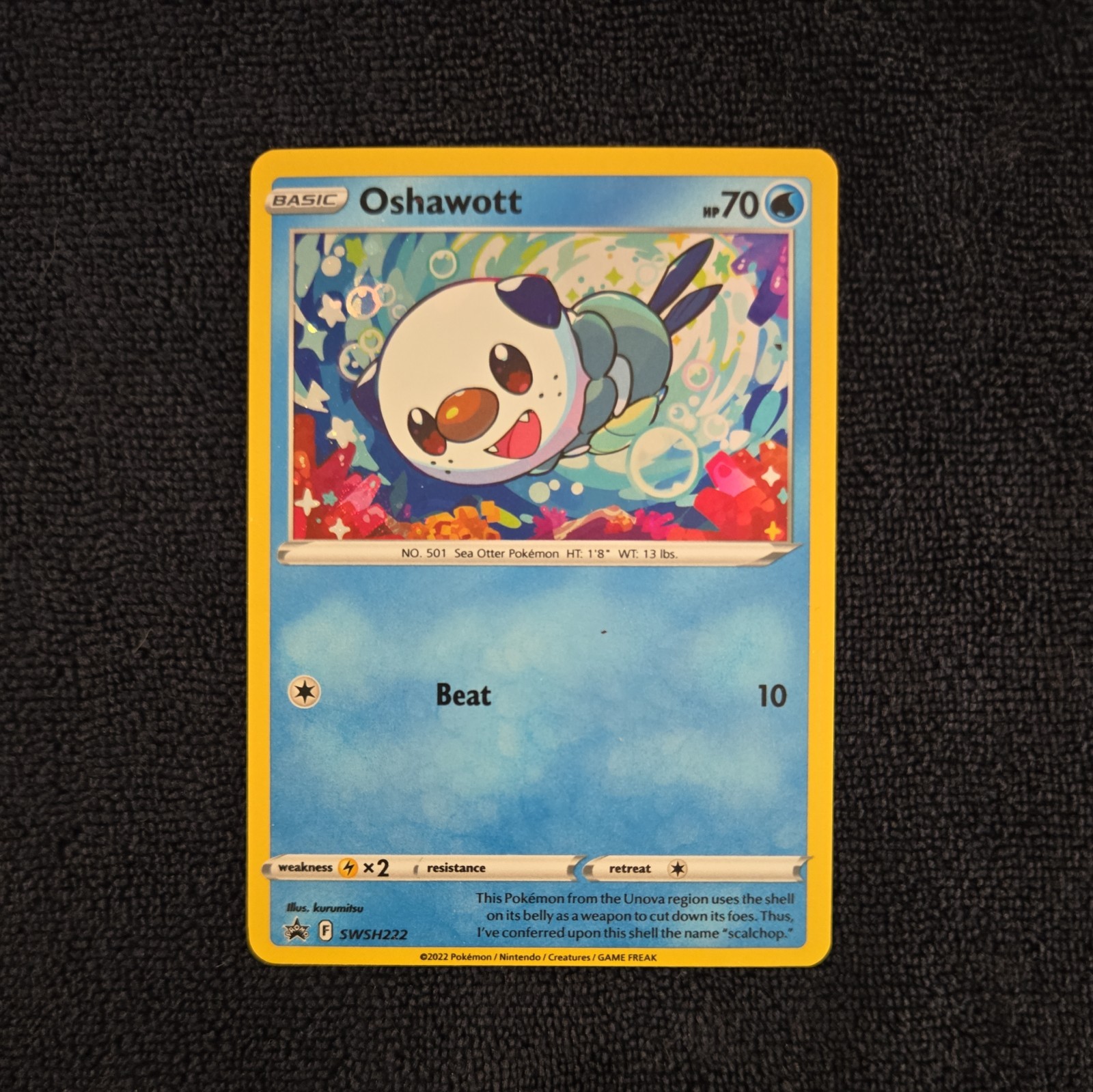 Oshawott SWSH222 Holographic Black Star Promo Pokemon TCG Near Mint
