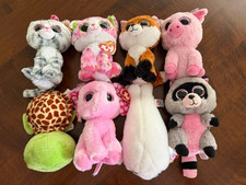 Ty Beanie Boos Lot of 8 - Slick the Fox, Sophie the Cat, Corky  More - 6" Plush