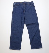 Deadstock Vintage Y2K Dickies Mens Size 38x32 Wide Leg Dungaree Denim Jeans Blue