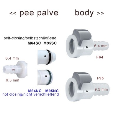 SF-1: Pee Valve Schnellkupplung - Urinalventil Quick Connect - Quick Disconnect