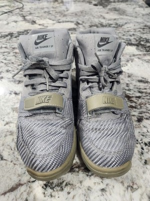 Nike Air Trainer 1 SP Mid Top Gray Lace-Up Hook & Loop Sneakers 638787-009