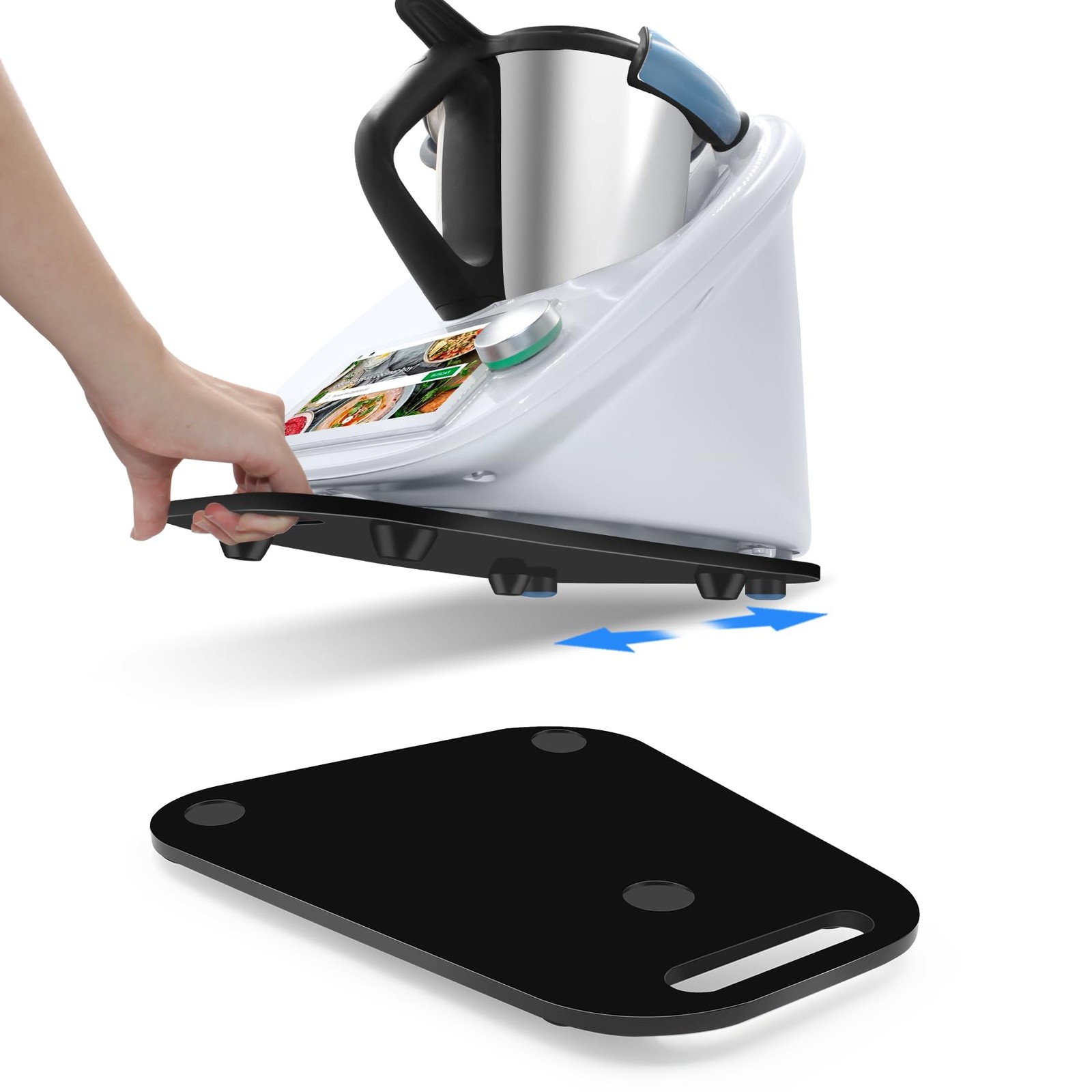 Bimby TM6 TM5 Sempre al Posto Giusto: Base Scorrevole Nera con Maniglia