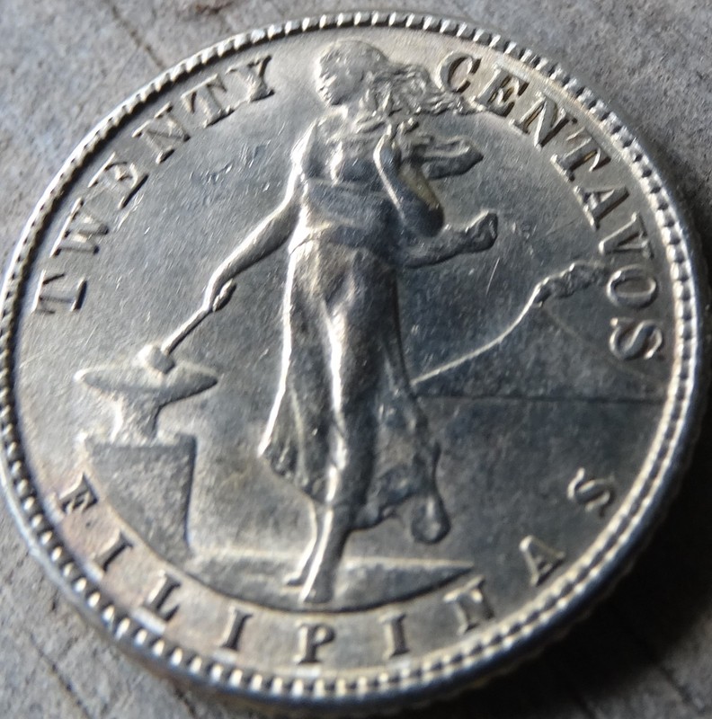 1944 D Philippines 20 Centavos, BU - SILVER WAR MINTAGE COIN - DENVER MINT USA