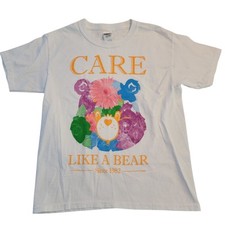 Care Bears T-Shirt Gildan Care Like A Bear Since 1982 White Girls Youth Small