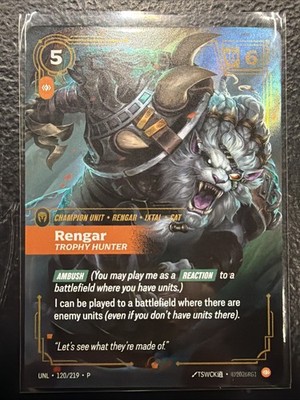Rengar Trophy Hunter Riftbound UNL 120/129 Promo P League Of Legends