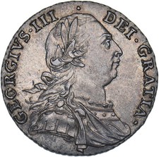 1787 Shilling - George III British Silver Coin - Very Nice