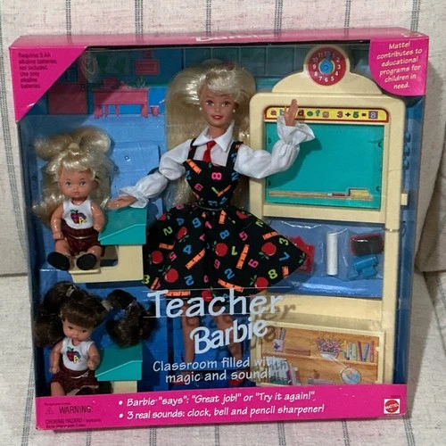 Mattel Barbie Teacher Doll Classroom Playset Blonde Blue Eyes Vintage 1995