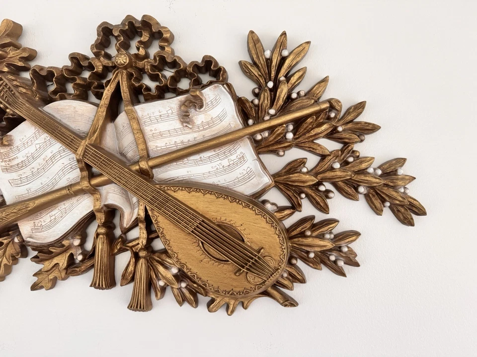 "Placa colgante de pared de madera de colección cancionero de música laúd cuerno italiano Rubatos 34x17""" Foto 3 de 4