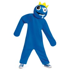 Official Rainbow Friends Blue Costume Jumpsuit with Mask for Kids Halloween