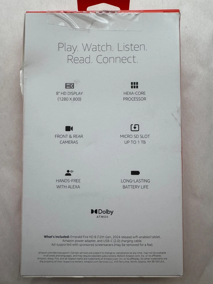 Amazon Fire HD 8 -12TH GEN 2024 EMERALD 3GB 32GB, Wi-Fi, 8" DISPLAY - NEW IN BOX - Image 2 of 4