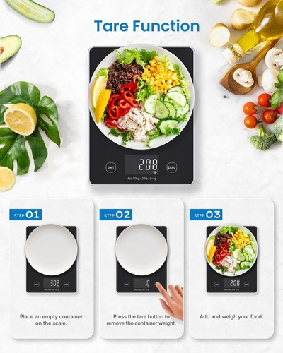 10KG Food Kitchen Scale, Digital Grams & Ounces for Weight Loss, Baking, Cooking - Picture 8 of 9