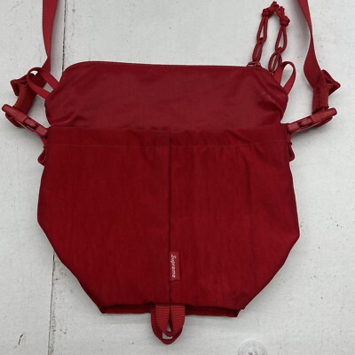 Supreme 赤 ボディバッグ CORDURA SUPREME Crossbody Bag Red Nylon Zip-Top Adjustable Strap 8.5 x 8