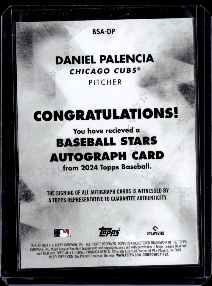 ⚾ Daniel Palencia 2024 Topps: Baseball Stars Autographs #BSA-DP - Image 2 of 2