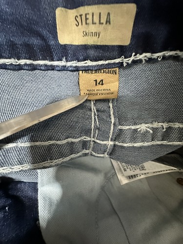 NEW True Religion Jeans Big Kids Girls US 14 Stella Skinny Super T Medium Blue - Picture 9 of 11
