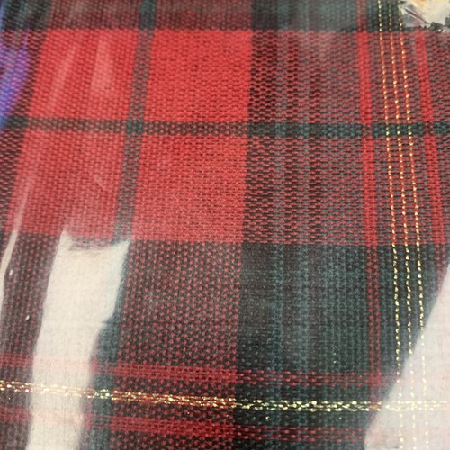 Tobin Home Holiday Red and Green Plaid Tablecloth Gold Accents 60 x 84 in - Picture 5 of 14