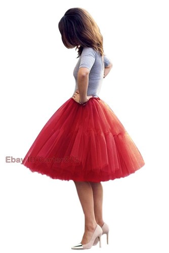 Elegante Falda de Tul Para Mujer Falda Midi Faldas Cinco Capas Fiesta Baile de graduación Falda Interior - Imagen 16 de 43