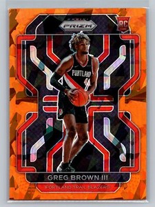 2021-22 Panini Prizm #291 Greg Brown III Orange Ice