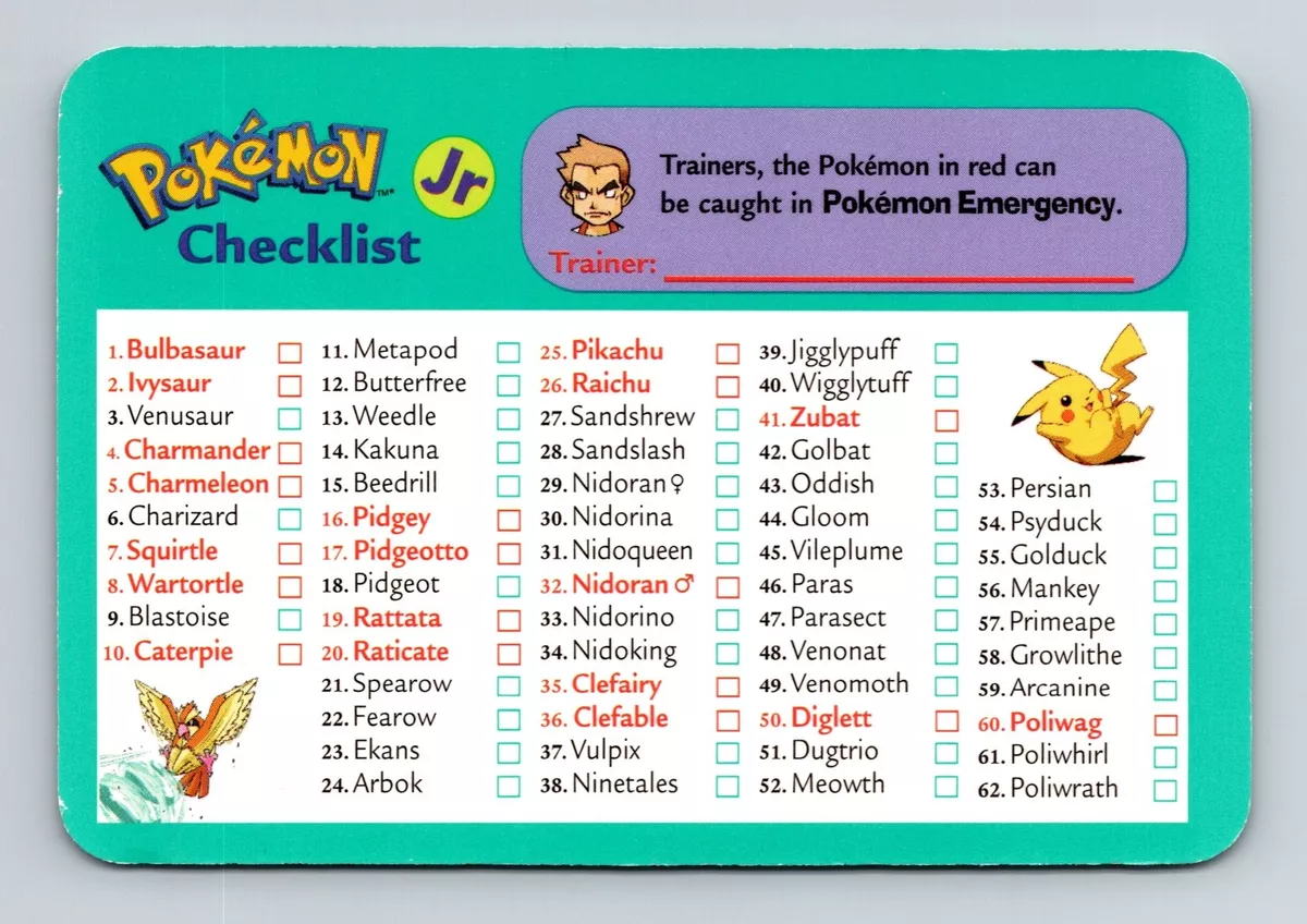 Select Pokédex, Pokédex Tracker, Checklist