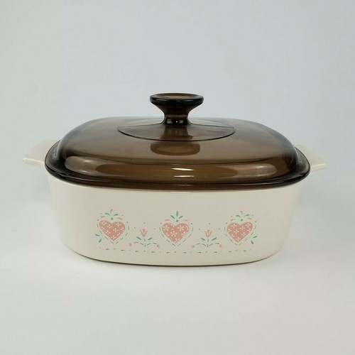 Vintage Corning Ware Forever Yours Amber Dome Pyrex Lid 2 L Casserole Dish A-2-B