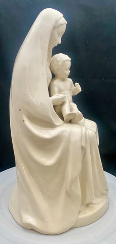 FIGURA PORCELLANA VINTAGE TEDESCA HUMMEL GOEBEL MADONNA & BAMBINO 13", MARCATA, c1943 g - Foto 6 di 9