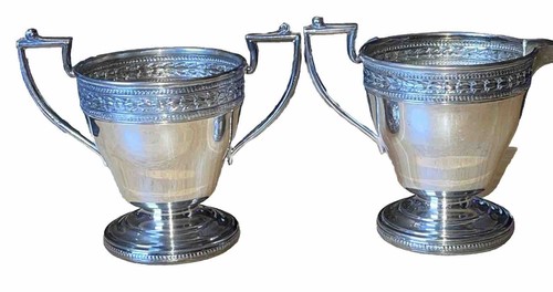 EPNS Silverplate Creamer & Sugar Matching Pair Signed #6028 & #6029 Excellent - Picture 2 of 13