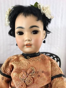 Rare-Antique-21-034-S-amp-H-1329-German-Bisque-Oriental-Asian-Character-Doll