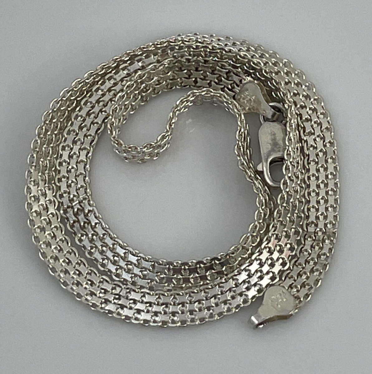 Toc 925 Sterling Silver mesh chain necklace 18” Italy