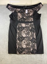 Torrid Floral Lace Sleeve Dress Black Size 28 Bodycon NWT