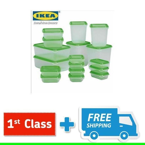 IKEA PRUTA PLASTIC FOOD CONTAINERS 17 PCS GREEN STORAGE BOX BOXES - Picture 4 of 7