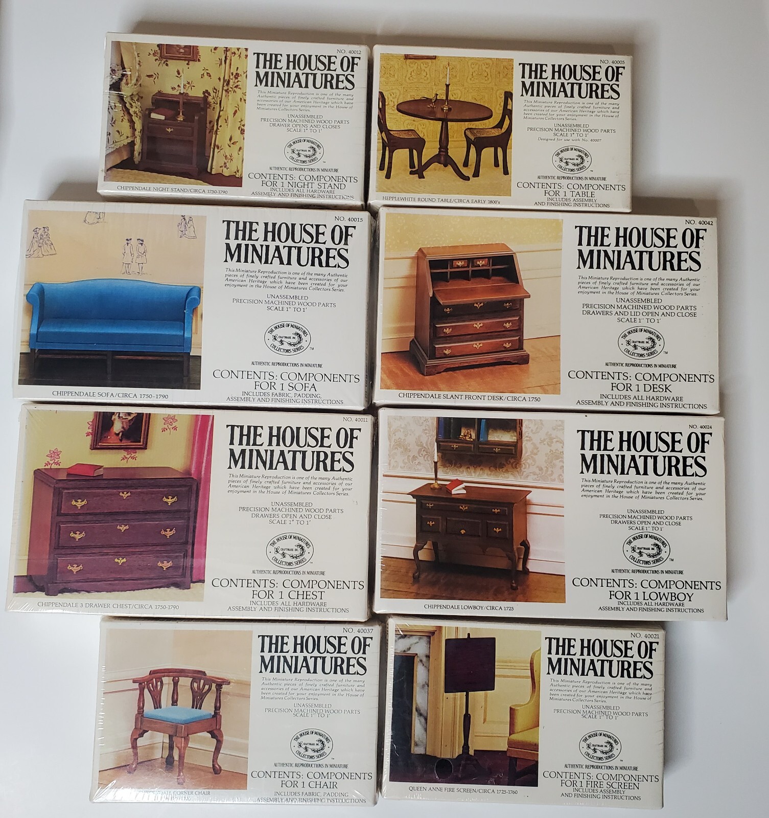 Vintage XActo House of Miniatures Dollhouse furniture lot of 8 sealed eBay