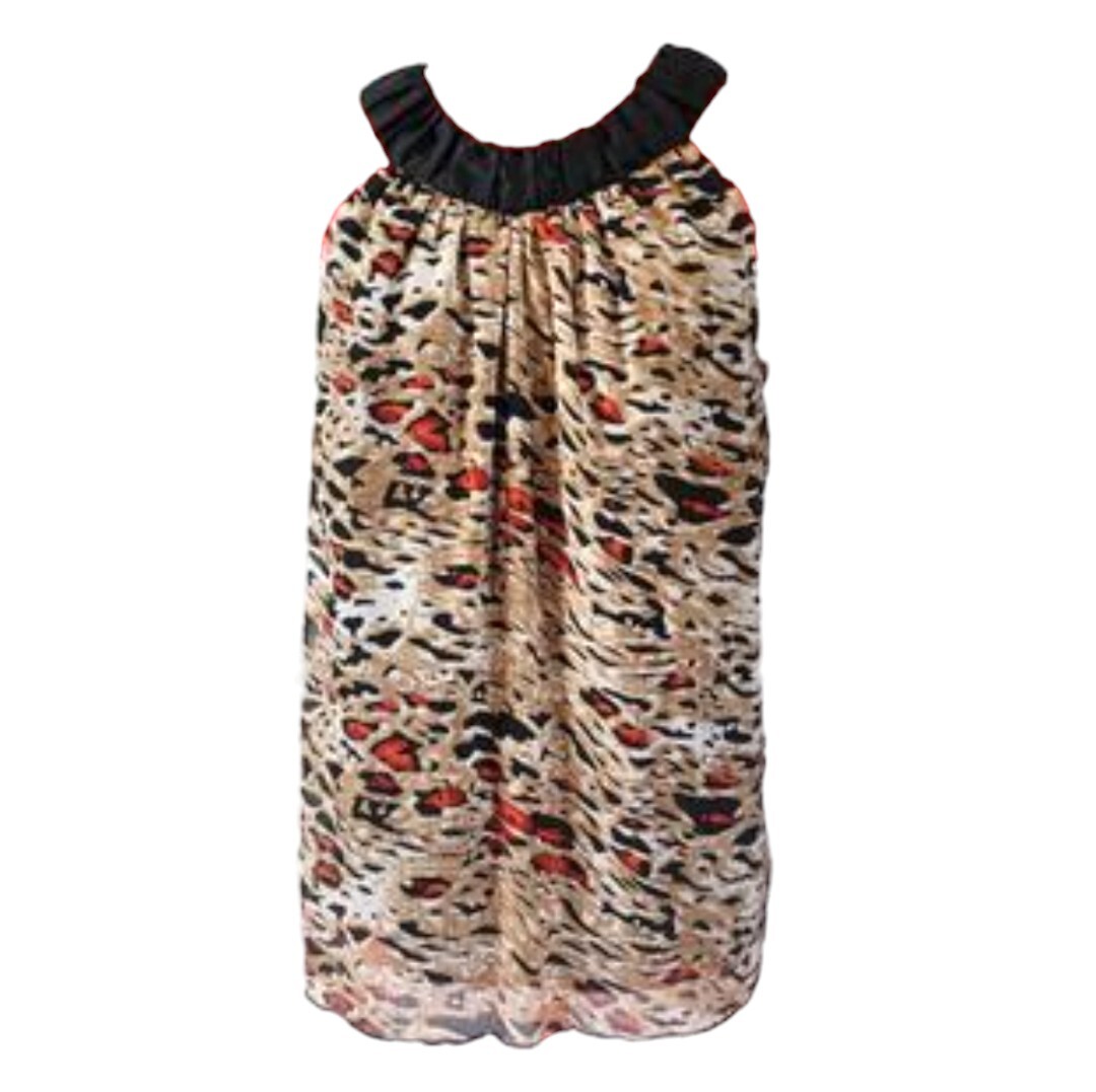 Lane Bryant Blouse Womens 14 Halter Sleeveless Top Lined Animal Print