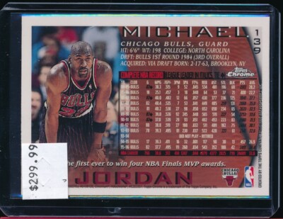 MICHAEL JORDAN 1996-97 TOPPS CHROME # 139 1ST CHROME CARD
