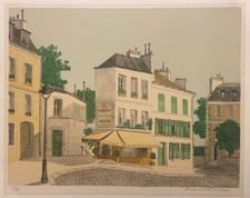 DENIS PAUL NOYER MONTMARTRE LITHOGRAPHY LE CARILLON RESTAURANT