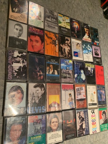 70s 80s Elvis Presley Rock/ Folk Oddball 35 Cassette Tape Lot 1980’s pop