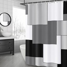 Black and White Shower Curtain Mordern Geometric Gray Shower 72"W x 72"L Grey