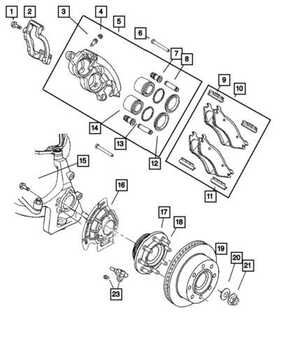 Disco de freno delantero para Dodge Ram 1500 2003-2008 (P/N 2AMV1050AA)