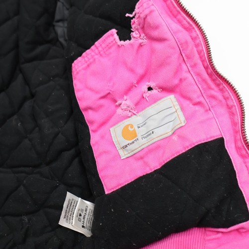 Carhartt Coat Youth Kids M (10-12) Insulated Hooded PINK Jacket Zip Distressed - Picture 15 of 19
