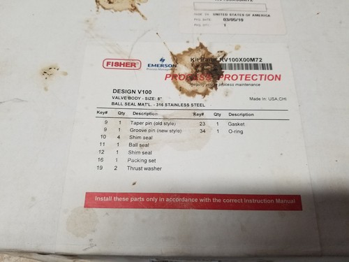 Fisher V100 8" 316SS Kit Part # RV100X00M72 (BOX228) - Picture 3 of 4