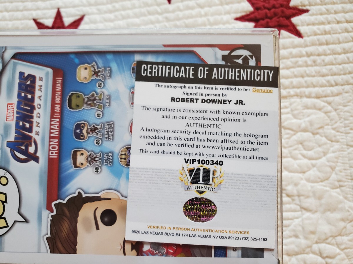 Robert Downey Jr. signed autographed Iron Man MARVEL Funko Pop 