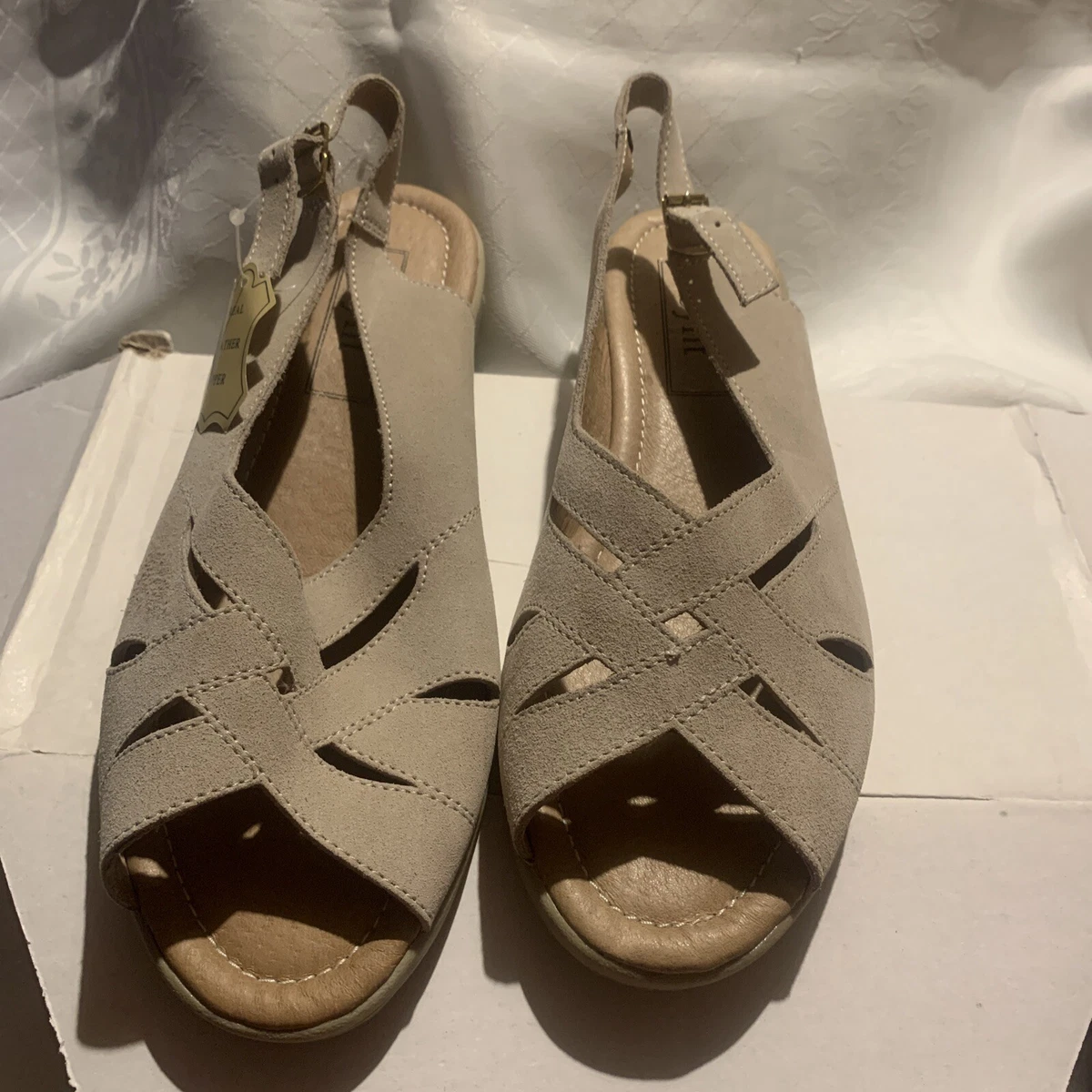 Beige suede shop sandals