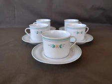 Vintage Soho Expression  FAIRWINDS 6 oz Cups and Saucers - Set of 5