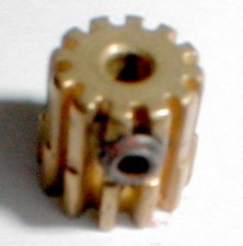 14 Tooth Brass Pinion Gear  Set Screw .078" Motor Shaft 48 Pitch Slot Car NOS