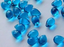 10 Pcs Top Drilled Teardrop Micro Faceted Hydro Teal Blue Briolette Beads 12x8MM