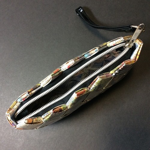 NAHUI OLLIN Wristlet Clutch Bag Wide Weave Woven Comic Strip Purse NWOT - Picture 3 of 8